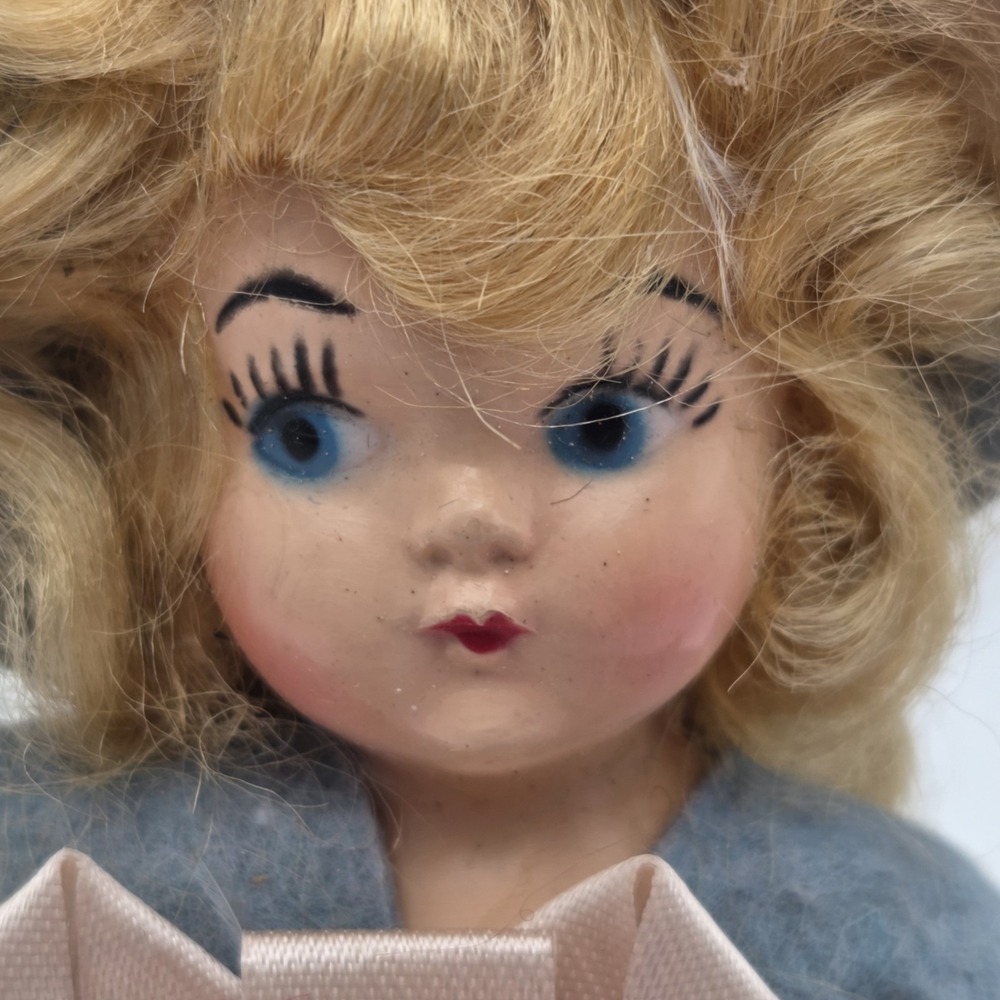 Vintage 1940s Composition Princess Anna Storybook Doll Blonde Hair Pink Dress - Picture 3 of 8
